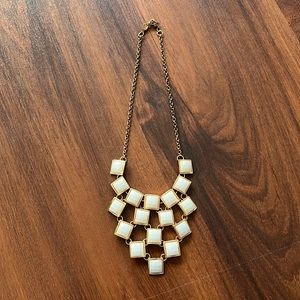 White and Gold Costume Necklace
